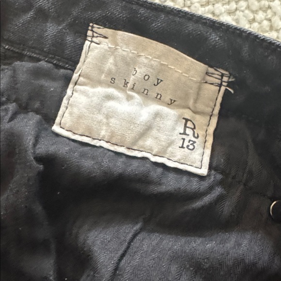 R13 boy skinny black jeans sz 31 EUC worn only a handful of times $345 - Picture 5 of 8